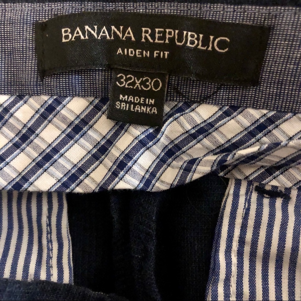 GIFTED Navy Plaid 32x30 Banana Republic Aiden Fit Slacks